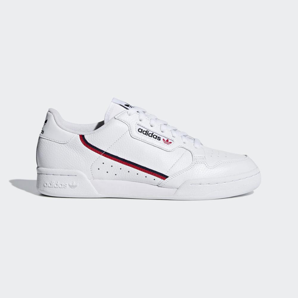 Adidas Men's Continental 80 Originals Shoes White/Deep Red/Navy Ireland G27706